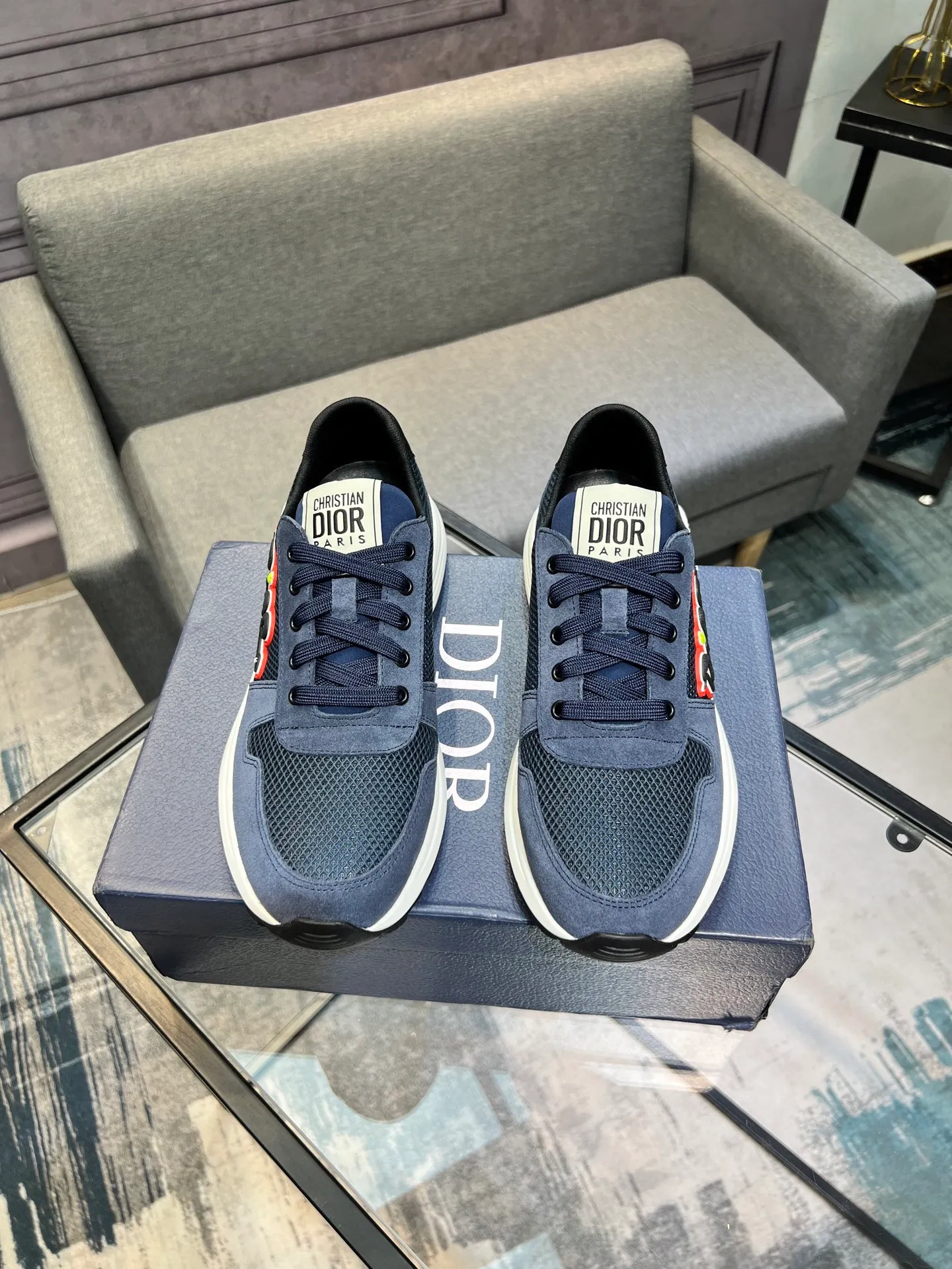 Men's shoes 💰420 [Dior] popular men's shoes, imported mesh splicing material, really inside. Original sole provided by the original factory, 38-45 (45 customized, non-refundable)